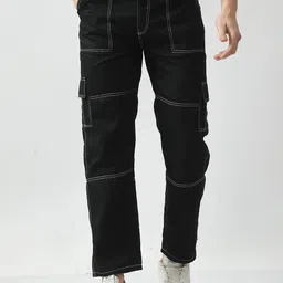 LINARIA Men Cotton Classic Low-Rise Regular Fit Cargo Styles Jeans-picture-10