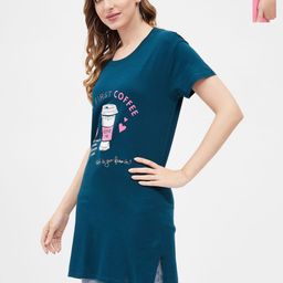 Dreambe Women 2 Printed Extended Sleeves Applique T-shirt-image-51