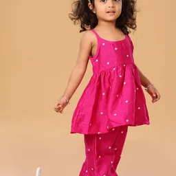 The Mini Trunk Girls Floral Printed Regular Kurta with Palazzos-image-58