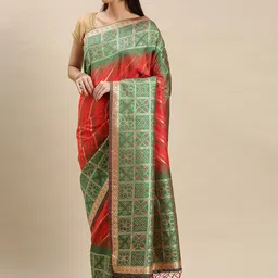 Flaher Striped Zari Woven Design Banarasi Saree-picture-19