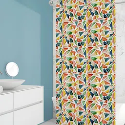 ArtzFolio White & Yellow Printed Waterproof Shower Curtain-image-34