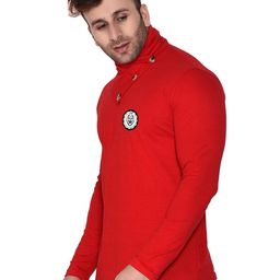 Blisstone Men Solid High Neck Slim Fit T-shirt-image-89
