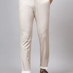 JADE BLUE  Men Solid Slim Fit Mid-Rise Regular Trousers-image-95