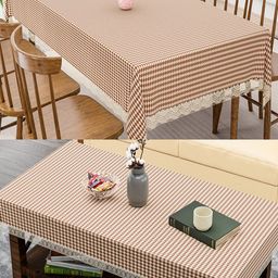 Kuber Industries Cream-Coloured 2 Pieces Jute Anti-Skid 6-Seater Dining & Table Covers-picture-29