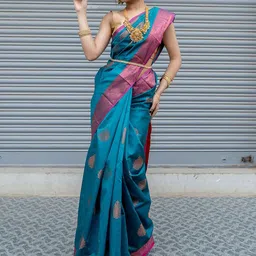 HELLA FASHIONS Women Ethnic Motifs Woven Design Saree-picture-13