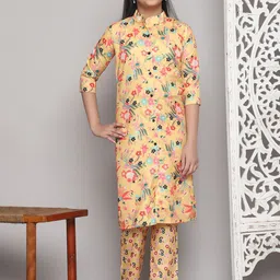 JULEE Girls Floral Printed Regular Kurta with Trousers-image-21