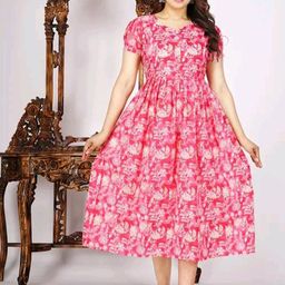 SSKfashions Ethnic Motifs Print Maternity Gown Midi Dress-image-66