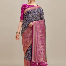DIVASTRI Woven Design Zari Silk Blend Saree-picture-7