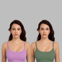 Women Cotton Purple,Green Non Padded Non-Wired Lingerie Bra Sport wear Gym Crop Tank Top-image-85