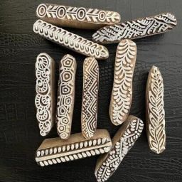 Wooden Hand Carved Fabric0140 Printing Block Wooden Craft Henna Block Printing Blocks-12