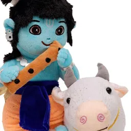 Panda's Box Lord Krishna & Cow duo Plush Soft Toy image 2