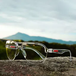 Jiebo Men Mirrored Lens & White Aviator Sunglasses with-picture-9
