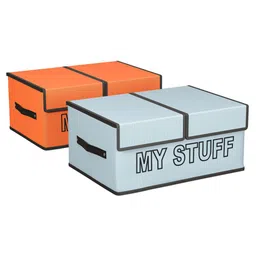 Kuber Industries Orange Set of 2 Regular Multi-Utility Organisers-17