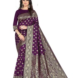 KALINI Woven Design Zari Silk Blend Kanjeevaram Saree-picture-34