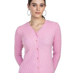 Moda Elementi Women Cable Knit Woollen Cardigan-image-56