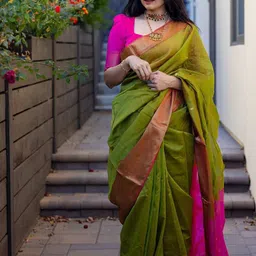KALINI Zari Silk Blend Banarasi Saree-picture-11