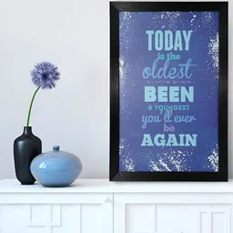 Chaque Decor Blue 1 Piece Wood Abstract Wall Paintings-32