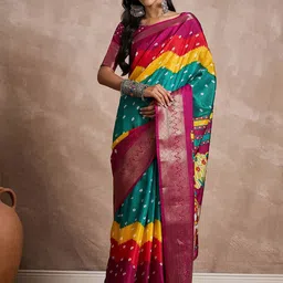 KALINI Ethnic Motifs Woven Design Zari Sungudi Saree-picture-47