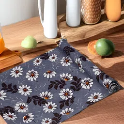 Aura Grey &White Floral Printed Water Resistant Shelf Liner Organiser-image-70