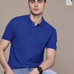 Moda Rapido Men Pack Of 2 Solid Polo Collar Regular Fit Cotton T-shirts-image-6