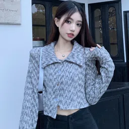 StyleCast Women Front-Open Printed Sweater-image-9