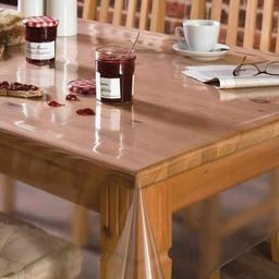 Star Weaves Transparent Floral Waterproof 8-Seater Table Cover-97