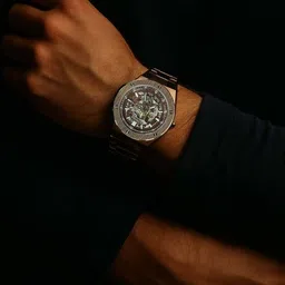 ZAADRAN Unisex Embellished Dial & Stainless Steel Bracelet Style Straps Analogue Automatic Watch Dragon-picture-25