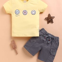 KIDZELLO Boys Printed Round Neck Pure Cotton T-shirt With Shorts-image-103