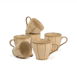 SHAY Beige Solid Ceramic Matte Mugs Set of Cups and Mugs-image-86
