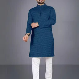 Fashion2wear Men Blue Kurtas-28