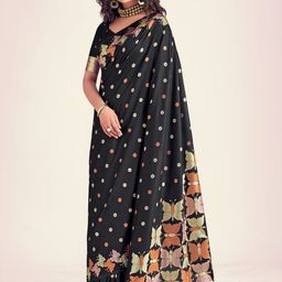 SHOP DROP Women Woven Design Zari Pure Silk Banarasi Saree-image-85