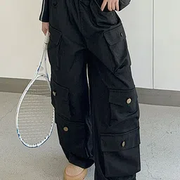 LULU & SKY Girls Loose Fit Cargos Trousers-image-53