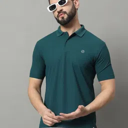 RENUOVO Men Solid Polo Collar Cotton Slim Fit T-shirt-picture-19