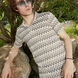 Campus Sutra Men Biker Striped Polo Collar Pockets T-shirt-image-31