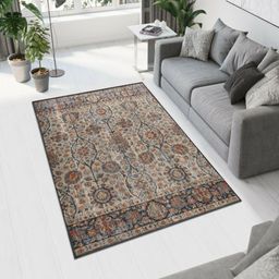 MAA HOME CONCEPT Beige Floral Anti-Skid Woollen Carpet-image-82