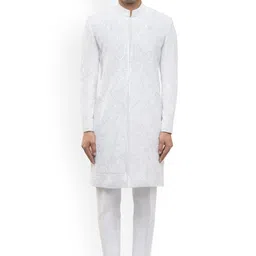 SDS By Kushal Shah Paisley Embroidered Sherwani Set-image-33