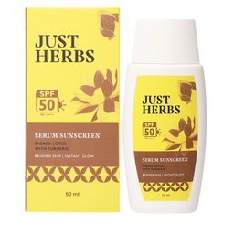 Just Herbs SPF 50 PA++++ With Sacred Lotus With Turmeric Serum Sunscreen - 50ml-39