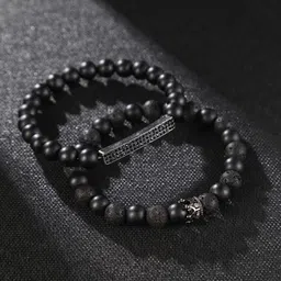 Jewels Galaxy Men 2 Silver-Plated Bracelet-image-64