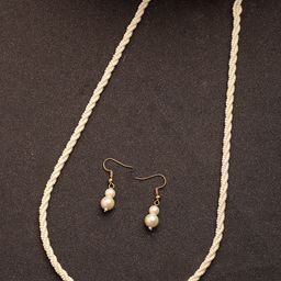 Anouk Gold-Plated Pearls Beaded Long Jewellery Set-image-22