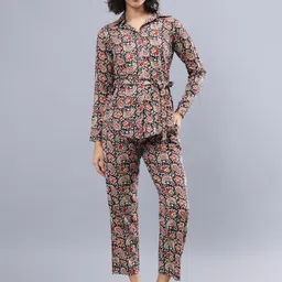 CORDSET Printed Pure Cotton Shirt & Trousers Co-Ords-image-41