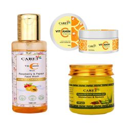 CARET ORGANIC Set Of 3 Papaya Face Wash- 100ml- Nourishing Cream-50g & Gel- 100g-7