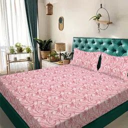 KLOTTHE Red 300 TC King Bedsheet with 2 Pillow Covers-image-52