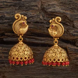 Kushal's Fashion Jewellery Dome Shaped Jhumkas Earrings-image-9