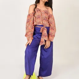 LIL DRAMA Girls Printed Top with Palazzos-picture-35