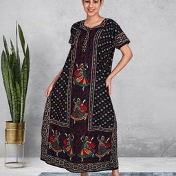 UDHATIKRAMAN Printed Maxi Nightdress-picture-12