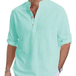 Edin Men Lime Green Cotton Kurtas-picture-40