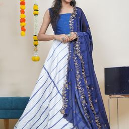 Fabcartz Embroidered Beads and Stones Semi-Stitched Lehenga & Unstitched Blouse With Dupatta-picture-5