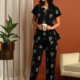 ETC Women Floral Print Pure Cotton Night suit-image-22