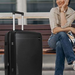 Polo Class Set Of 2 Black Textured Hard-Sided Trolley Suitcases With Vanity-image-13