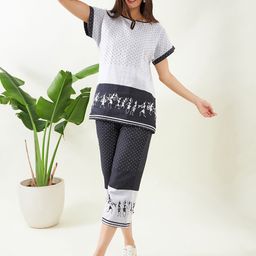 The Kaftan Company Women Pure Cotton Colourblocked Night suit-image-56